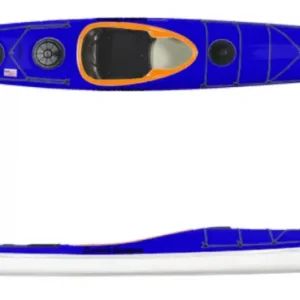 Seizoensaanbieding Current Designs Prana LV zeekajak met vin - Glasvezel - Blauw/rookgrijs/rookgrijs