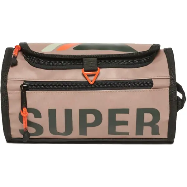 Bestel Nu ToilettasSUPERDRYTARP WASH BAG BEIGE FONCE FLAMME