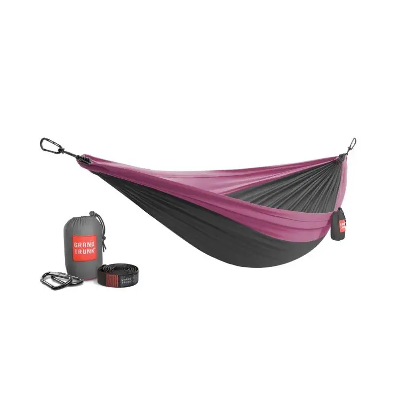 Grand Trunk Double Deluxe Hangmat met Straps – Charcoal/Magenta Beperkte Voorraad