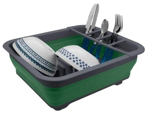 Seizoensaanbieding Opvouwbaar afdruiprek, afvoer sea green uit het Eurotrail Servies assortiment