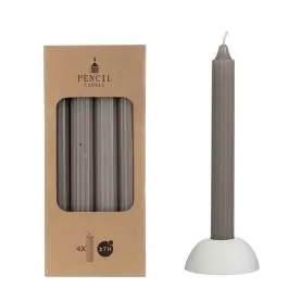 Potlood kaarsen set 4 stuks Ø 2.2 x H 20 cm grijs Speciale Aanbieding