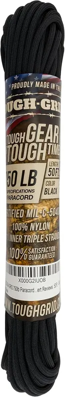 Koop Vandaag TOUGH-GRID 750 Paracord Type IV 15 meter Zwart