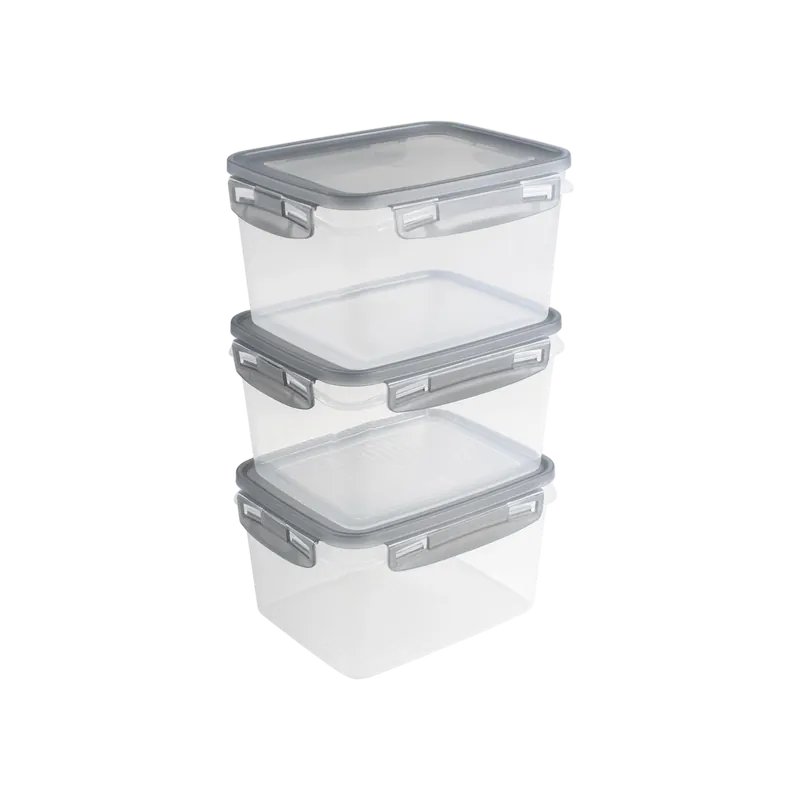 Tijdelijk Beschikbaar Sunware Club Cuisine diepvriesdozenset met clips set van 3 1,5L transparant grijs