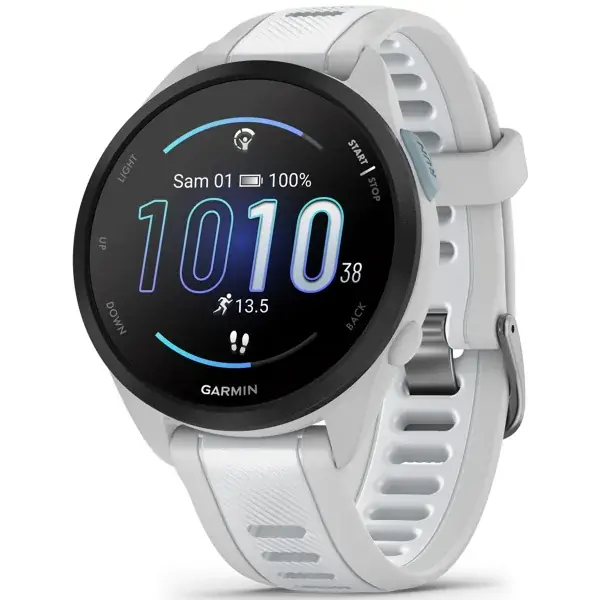 Nieuw GPS cardio horlogeGARMINFORERUNNER 165 MUSIC MIST GREY/WHITESTONE